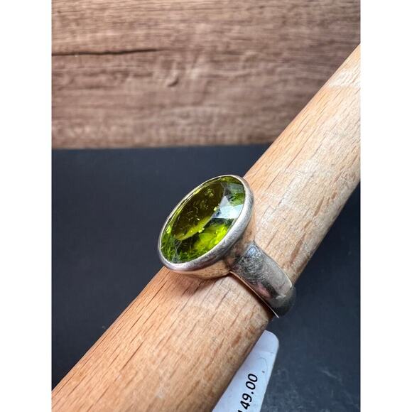 NEW size 7.5 oval cut peridot sterling silver ring 6.55 grams - Picture 14 of 16